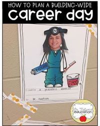 an image of a child's poster with the title how to plan a building - wide career day