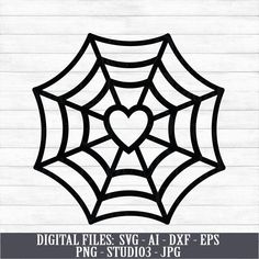 spider web with heart cut file