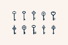 the keys to different styles and shapes are shown in this illustration, which is drawn by hand