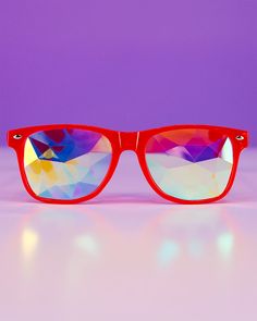 Kaleidoscope Glasses - Rave Wonderland Kaleidoscope Glasses, Different Perspectives, See The World, Black White Red, Mirrored Sunglasses, Black White, The World, Red, White