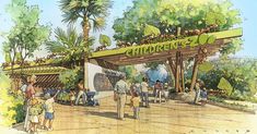 an artist's rendering of the entrance to children's zoo