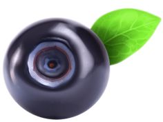 a black object with a green leaf on it