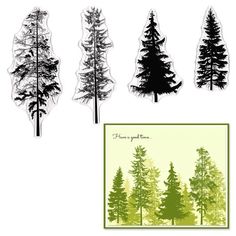 four different types of trees with the words i love you more on each one side