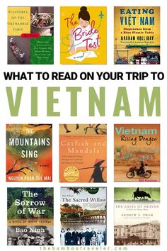 the book cover for what to read on your trip to vietnam, with an image of many