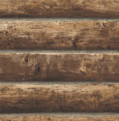 Sample Faux Log Cabin Prepasted Wallpaper in Walnut by Seabrook Vinyl Log Siding, Log Wallpaper, Cabin Wallpaper, Log Wall, Log Cabin Rustic, Look Wallpaper, Rustic Wallpaper, Log Siding, Belek