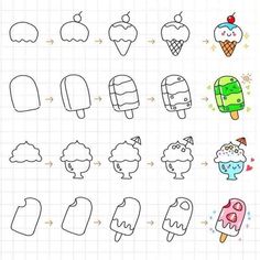 how to draw an ice cream cone with easy step by step drawing instructions for kids