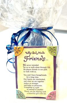 a gift bag with a poem inside it