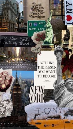 new york collage with the statue of liberty