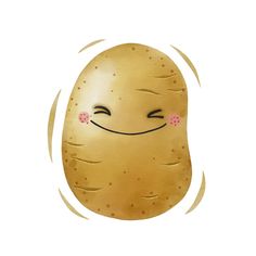 a potato with a smile on it's face