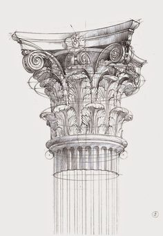 an architectural drawing of a column