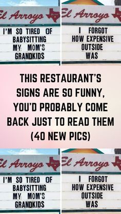 four signs that say they are for restaurants