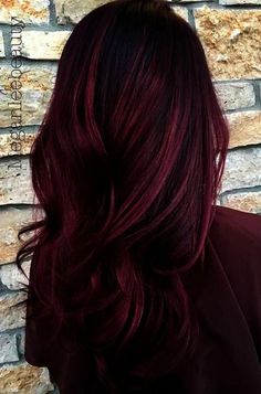 Aubergine Hair Color, Pelo Color Vino, Dark Ombre Hair, Dark Ombre, Wine Hair, Bold Hair Color, Hair Color Burgundy, Dark Red Hair, Long Hair Color