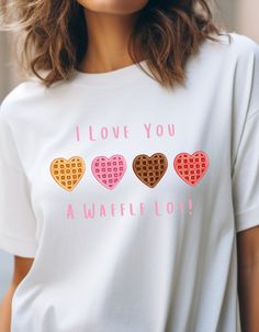 🌟 Indulge in the sweetness of love with our delightful 'I Love You a Waffle Lot!' Shirt or Sweatshirt – a tasty treat for your Valentine's Day wardrobe! 🌟 🎁 Tired of the ordinary? Our apparel is designed to be more than just a shirt or sweatshirt; it's a cozy and heartwarming expression of affection that'll make your Valentine's Day even more special. Whether for a special someone or yourself, this design adds a touch of playful sweetness to the season of love. 🎁 🌈 Explore our diverse colle Retro Valentines Day, Valentines For Mom, Breakfast Lovers, Waffle Shirt, Valentines Day Couple, Valentines Day Shirt, Couples Sweatshirts, Retro Valentines, Valentine T Shirts