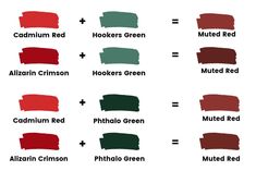 the different shades of red and green are shown in this chart, with each one being labeled