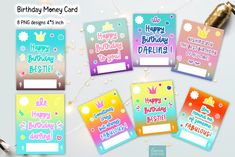 birthday cards with the words happy birthday written on them