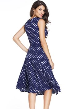 Women Summer Polka Dot Navy Skater Style Dresses Online Store for Navy Polka Dot Dress Outfit, Dot Dress Outfit, Polka Dot Dress Outfit, Famous Clothes, Womens Polka Dot Dress, Summer Dresses Uk, Summer Wear For Women, Navy Polka Dot Dress, Polka Dot Summer Dresses