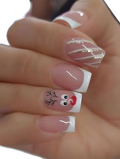 Nagel Tips, Makijaż Smokey Eye, Short Acrylic Nails Designs, Stick On Nails, Square Acrylic Nails, Short Acrylic Nails