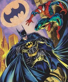 the cover to spider - man and batman