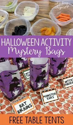 halloween activity mystery bags with free printables for kids and adults to play in