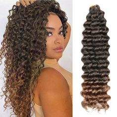 PRICES MAY VARY. 【Hair Material】: Deep Twist Crochet Hair is a high-quality synthetic fiber with flame retardant properties, making it safer to wear. 【Hair Specifications】: 22 inches, :22 inch,90±3g/pack,3 pack/lot. Usually 3-5 packs can make a complete head. The effect of 5 packs will be more full. 【Hair Advantage】: Wave crochet curled hair is super soft and skin friendly, looking natural and fashionable, without any odor, smooth and tangled, lightweight in texture, non itchy, long-lasting, and Water Wave Crochet Hair, Deep Wave Crochet Hair, Curly Braiding Hair, Ocean Wave Crochet Hair, Crochet Curls, Water Wave Crochet, Spring Twist Hair, Wave Crochet, Boho Locs