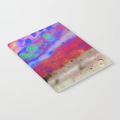 an abstract painting with multicolored paint on white background notebook cover by artfuldesign