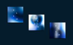 three different blue and white images on a black background with the words dls 19