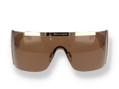 Occhiali da sole Palm Angels LOSANGELES SUNGLASSES CREAM BROWN frontale White Fits, Mask Shapes, White Lenses, Angels Logo, White Mask, Sunglasses Model, Brown Sunglasses, Palm Angels, Personal Shopper