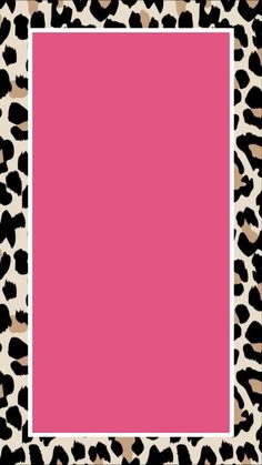 a pink and black leopard print frame with an animal print pattern on the bottom corner