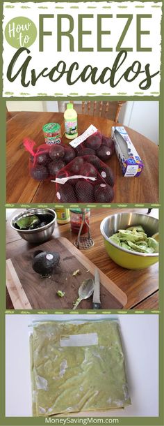 an image of how to freeze avocados