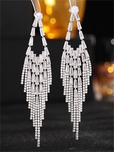 Silver Beautiful Wedding Rings Diamonds, Convertible Clothing, Long Silver Earrings, Long Earring, Jewelry Design Inspiration, Long Tassel Earrings, Home Hacks, Tassel Earrings, Pick One