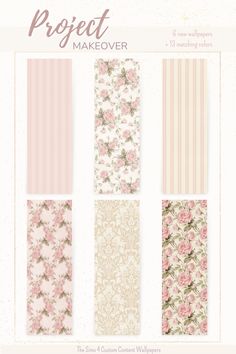 the paper shop project makeover bookmarks are designed to look like vintage wallpaper