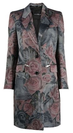 a women's jacket with roses on it