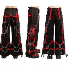 Black Red Spider Pocket Gothic Pant Alternative Punk Rock Handmade Trouser Short.   "This pin contains affiliate links, which means I may earn a commission at no cost to you extra for you". 
 #affiliate #advertising" Punk Trousers, Reflective Pants, Goth Pants, Red Spider, Short Noir, Black Skull, Style Pants, Gothic Style