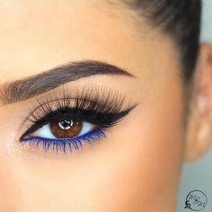 Eyeliner Tips, How To Do Eyeliner, Makeup Hacks, Blue Eyeshadow, Mascara Lashes