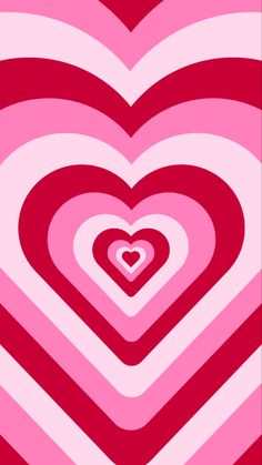 two hearts in the middle of a pink and red striped background with white stripes on it