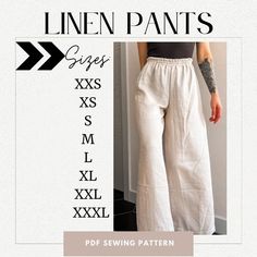 High-Waisted Wide-Leg Pants Sewing Pattern - PDF - XXS-XXL Elevate your wardrobe with our High-Waisted Wide-Leg Pants Sewing Pattern! Create stylish and comfortable pants with a flattering high waist and flowing wide legs. Whether you're a beginner or an experienced sewist, our comprehensive PDF pattern and instruction handbook make it easy to craft your own fashion statement. 🌟 What's Included: PDF Pattern File: XXS-XXL sizing for a perfect fit. Detailed Instruction Handbook: Step-by-step, beg Pants For Big Stomachs Sew, High Waist Pattern Pants, Free Elastic Waist Pants Sewing Pattern, Patterns For Linen Pants, Trouser Pants Pattern Free, Womens Pants Pattern Free, Wide Leg Pants Pattern Drafting, Wide Leg High Waist Pants Pattern, Gaucho Pants Pattern Free