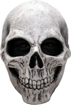 PRICES MAY VARY. The skull mask is great for Halloween, Dias De Los Muertos & Carnival themed events; Our Skull head Mask is safe, soft and easy wear, also it is just extremely realistic looking! The mask features sunken, dark orbits with open sockets that hide the wearers eyes, while also giving them fairly clear vision; The mask's mouth is twisted into a toothy grin that is just a touch unsettling; The mask covers the full head and is made with high-quality latex. One size fits most people. Co Rubber Mask, Mascaras Halloween, Costumes Dresses, Horror Masks, Scary Mask, Skeleton Costume, Head Mask, Scary Costumes, Skull Mask