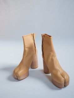 Sold Red Tabi Boots, Brown Tabi Boots, Tabi Ballet Heels, Margiela Tabi Ballerina, Maison Margiela Tabi Boots, Gaultier Dress, Jean Paul Gaultier Dress, Tabi Boots, Black Clogs