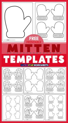 the mitten templates are great for kids to use in their crafts and crafts