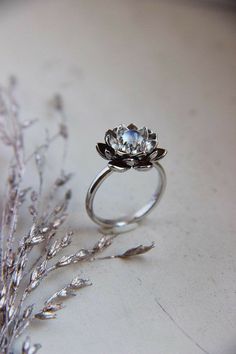 Putri Aurora, Lotus Ring, Blue Gemstone Rings, Gold Lotus, Flower Engagement Ring, Moonstone Engagement, Blog Site, Moonstone Engagement Ring