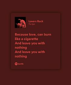 a red background with the words love is rock on it