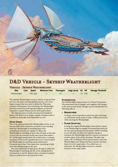 an advertisement for the drd vehicle and sky ship waterfloort, which is designed to look like a flying dragon