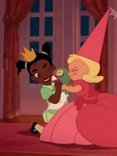 the princess and the frog are talking to each other