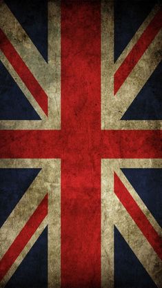 the british flag is shown in red, white and blue with grungy edges