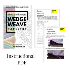 instructions for weaving and knitting with the words,'wedgeweave tapestry '