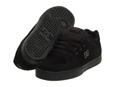 DC Pure - Men's Skate Shoes : Black/Pirate Black : Stay true to your style with the classic and ride-ready profile of the DC Pure skate shoes. Skateboard shoes with uppers of durable leather or suede. Lightweight mesh tongue and upper panels. Perforated upper panels and collar. Internal elastic holders for added foot stability. Extremely gummy DGT PLUS rubber front sole wall. Innovative, patent-pending DGT rubber bottom for enhanced board control and durability. Sole design provides excellent ground control, wear and flex. Measurements: Weight: 1 lb 1 oz Product measurements were taken using size 11.5, width D - Medium. Please note that measurements may vary by size. Dc Pure, Black Pirate, Dr Shoes, Mens Skate Shoes, Skateboard Shoes, Pure Black, Shoe Inspo, New Rock, Swag Shoes