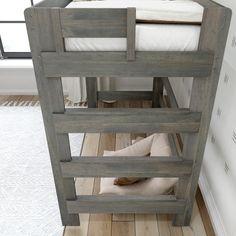 Elevate your style with our Rustic Twin High Loft Bed. The rustic, neutral-color finishes are also low VOC, making this bed ideal for all spaces. Crafted with solid New Zealand pine wood for a beautiful look and feel. Designed to maximize space, the loft design opens up room underneath for a storage or lounge area. A solid plywood slat roll and metal support bar offers a high 400 lb. weight capacity. It’s elegant style, elevated. Loft Bed Desk, High Loft Bed, Rustic Wood Bed, Wooden Loft Bed, Wooden Loft, Underbed Storage Drawers, Paint Dipping, Bunk Bed With Desk, Rustic Loft