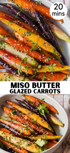 carrots with miso butter and glazed carrots