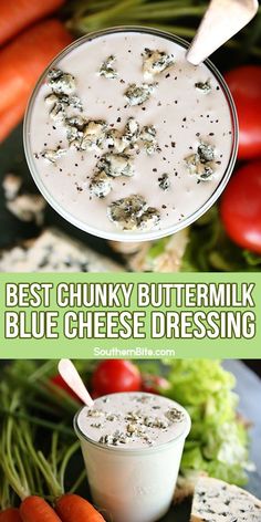 the best chunky buttermilk blue cheese dressing with carrots and celery