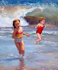 American Gallery, Classical Realism, Seaside Art, Marine Painting, Beach Painting, On Beach, Jolie Photo, Beach Scenes